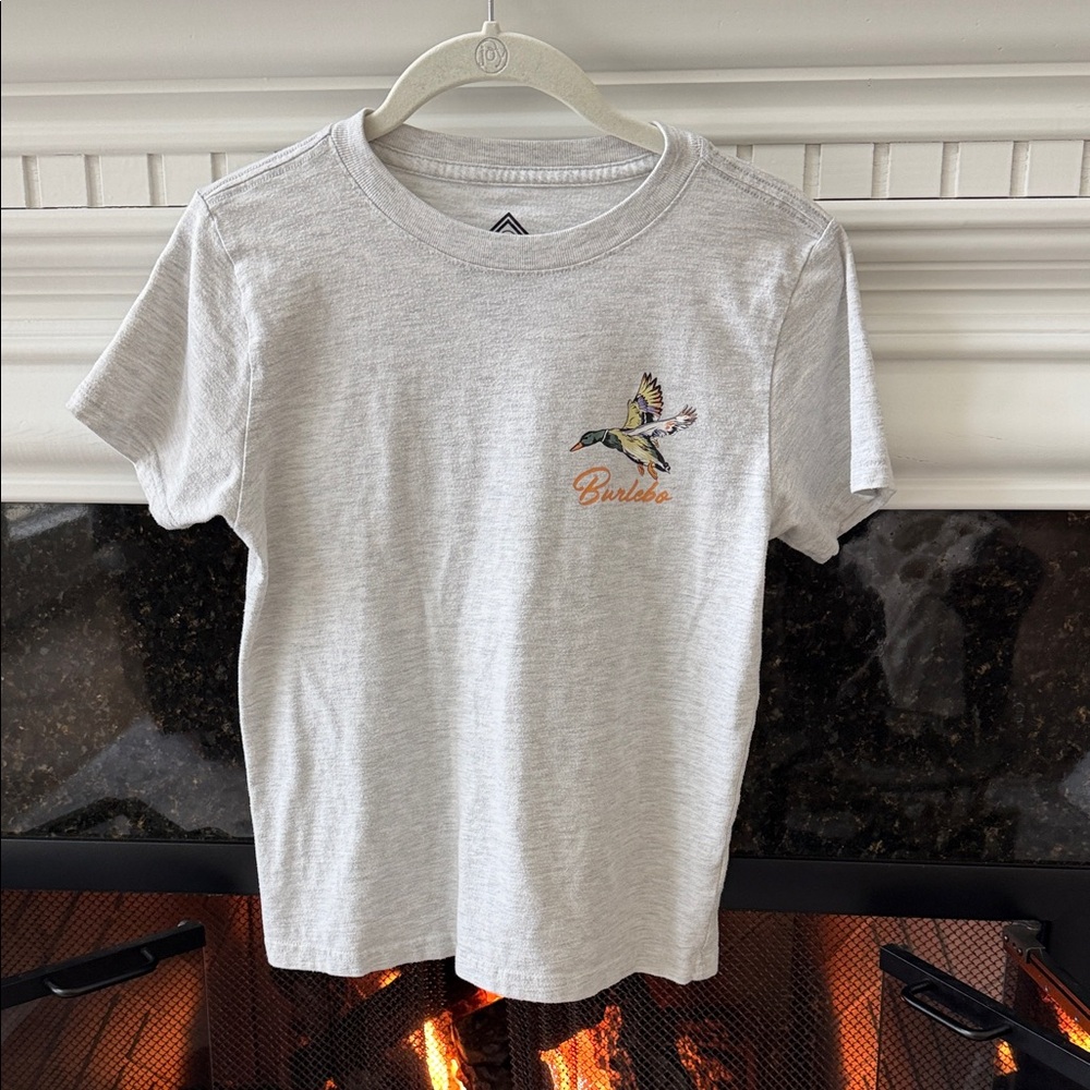 BURLEBO Gray Kids Short Sleeve Tee with Mallard Design